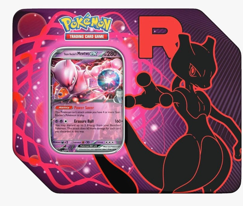 Pokemon Team Rocket Tin [Team Rocket's Mewtwo ex] - Miscellaneous Cards & Products (MCAP)