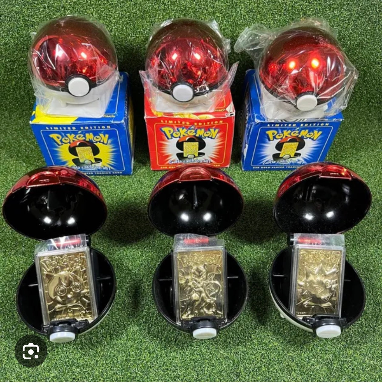 Pokemon 1999 Burger King Pokemon 23k Gold Card Complete Set (6) Red Box W/bag Rare