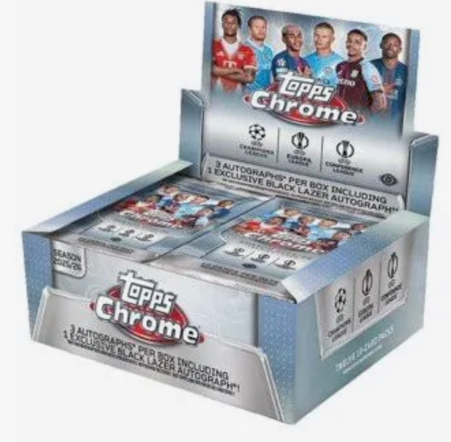 2025-26 Topps Chrome UEFA Club Competitions Soccer Jumbo Hobby Box