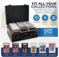 DMND VAULT Graded Card Storage Box 3-Slots Black Carrying Case with Lock and Foam Dividers