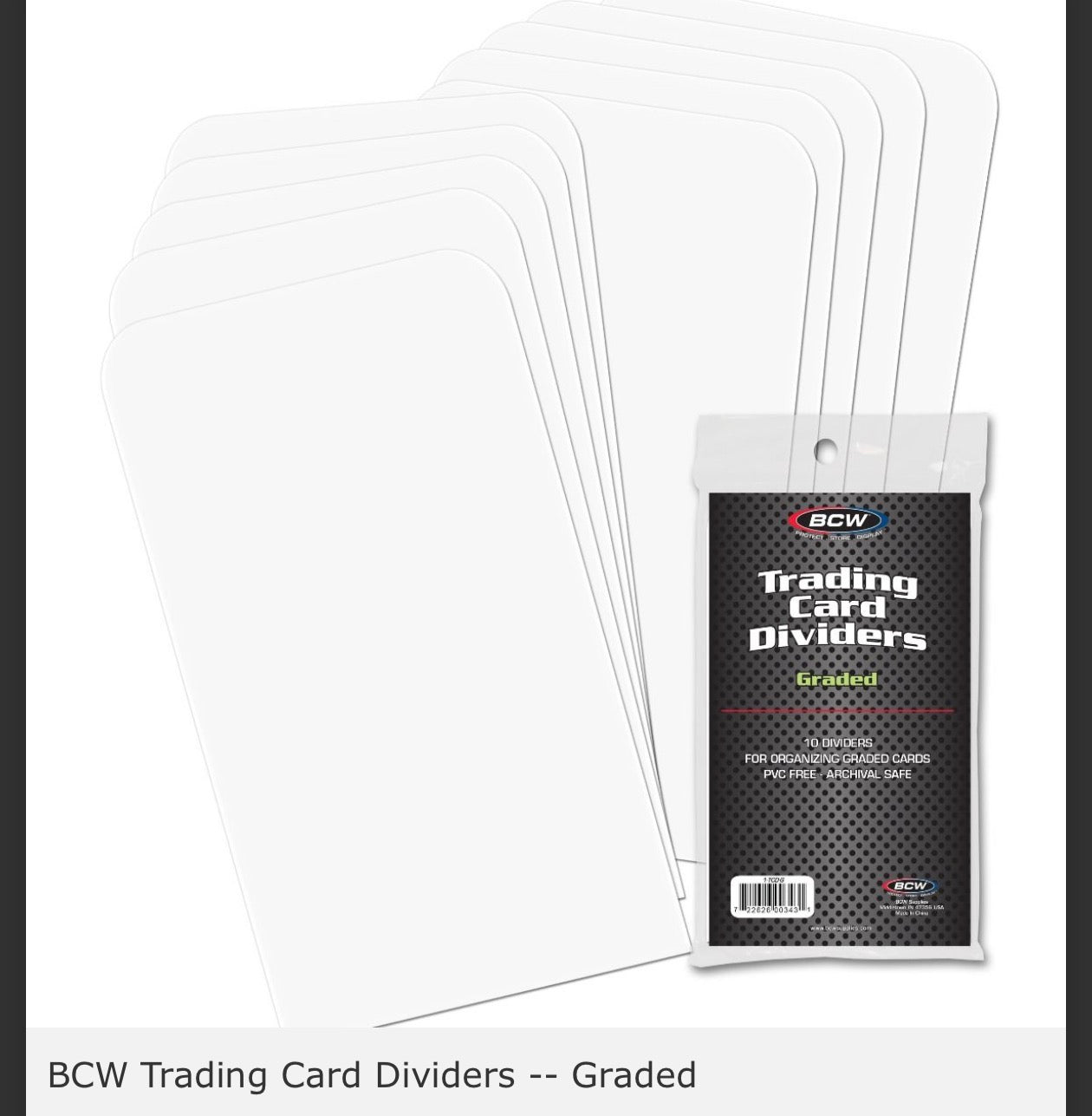 BCW CARD DIVIDERS GRADED(10 CT)