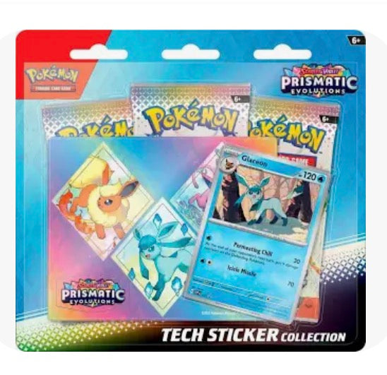Pokemon Scarlet and Violet 8.5 Prismatic Evolutions Tech Sticker Collection