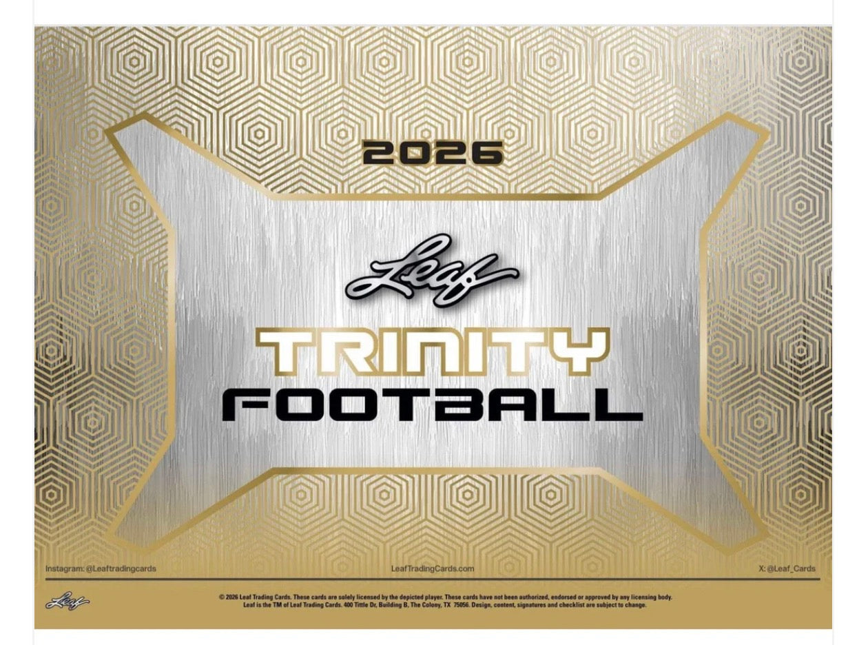 2026 Leaf Trinity Football Hobby Jumbo Box